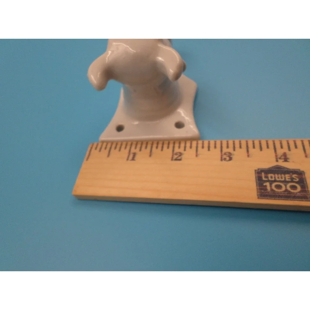 Western White Ceramic Cow Bull Head Wall Kitchen Hook VTG Apron Towel Holder